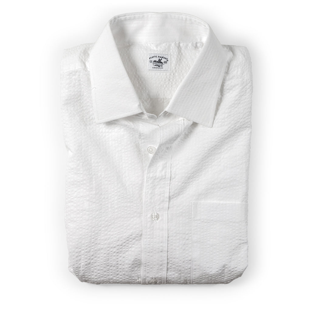 Captain's Seerucker Cotton Shirt - Special Edition Shirts Atlantic Rancher Company White M 
