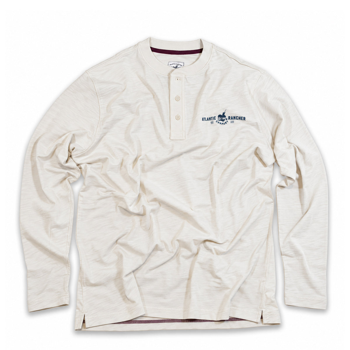 Captain's Long Sleeve Henley Apparel & Accessories Atlantic Rancher Company White S