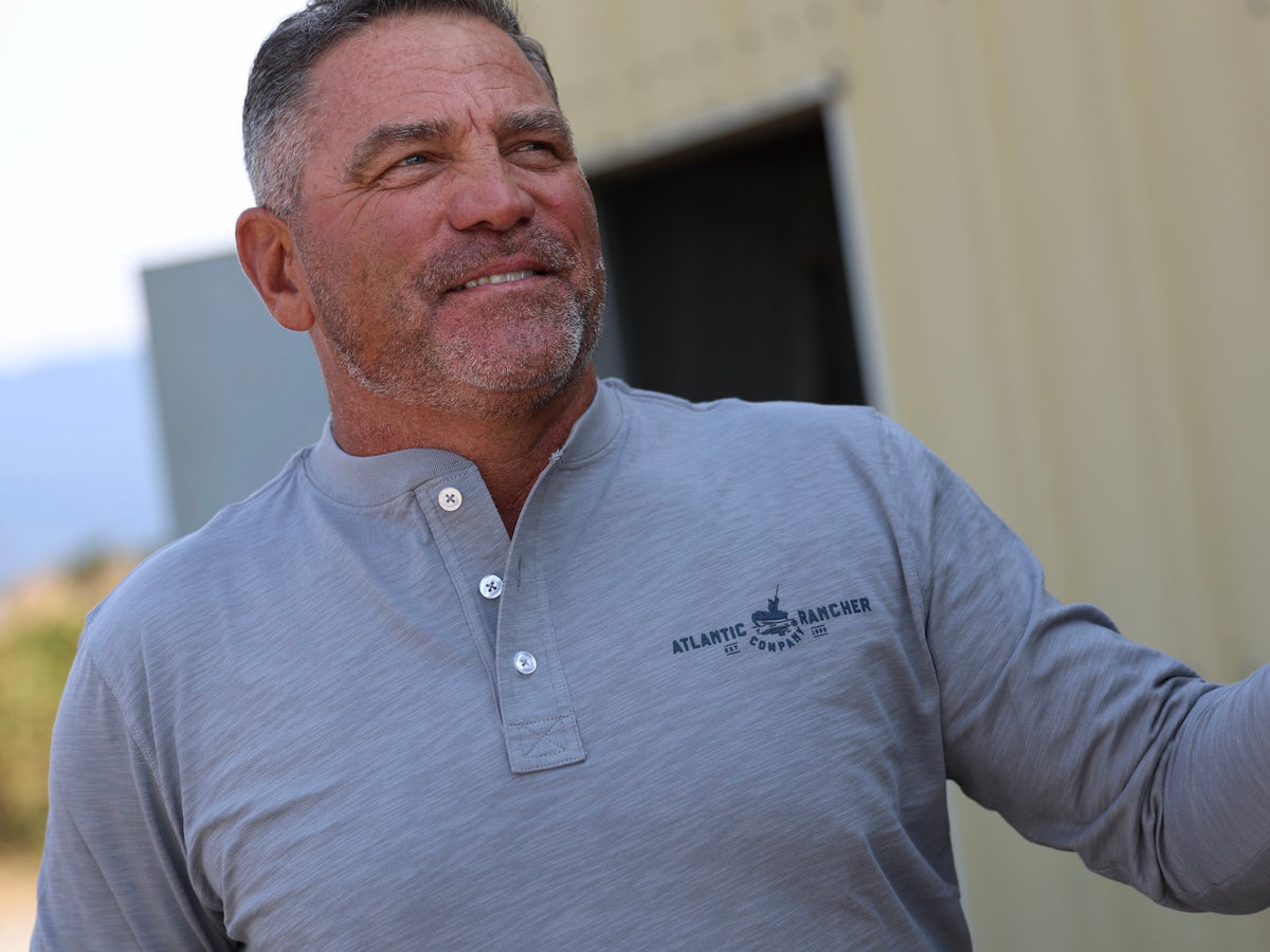 Captain's Long Sleeve Henley Apparel & Accessories Atlantic Rancher Company