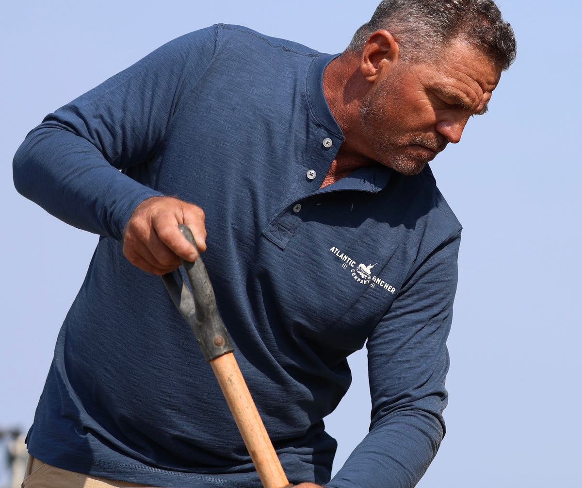 Captain's Long Sleeve Henley Apparel & Accessories Atlantic Rancher Company