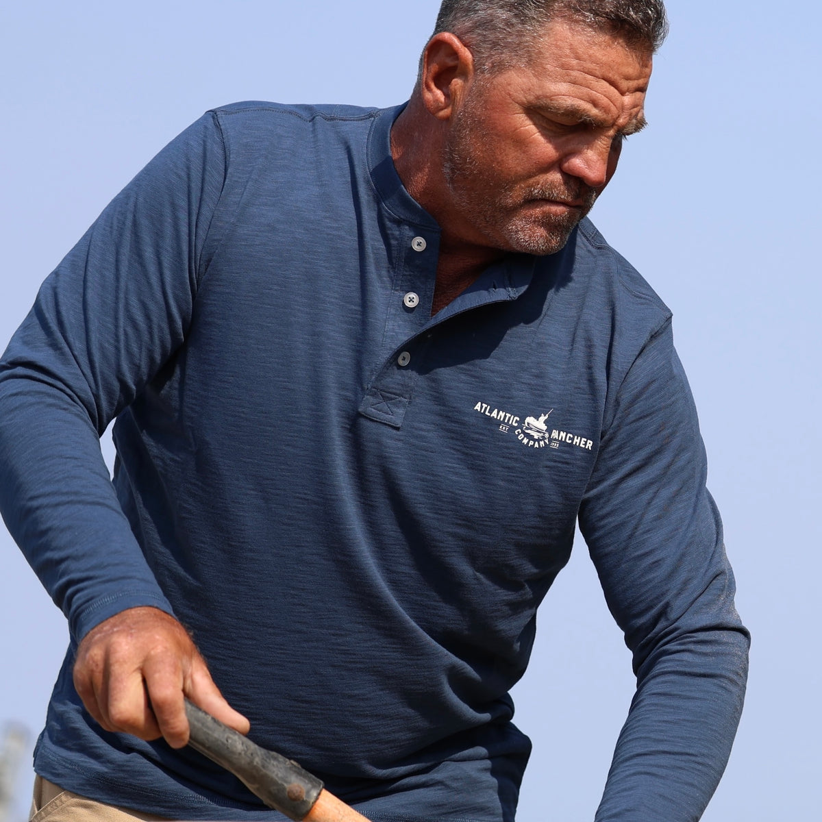 Captain's Long Sleeve Henley Apparel & Accessories Atlantic Rancher Company