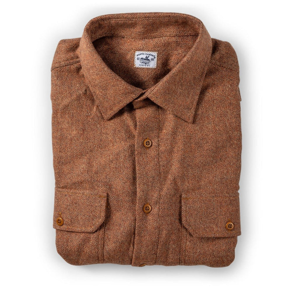 Bayman's Herringbone Flannel Shirt - Final Sale Apparel & Accessories Atlantic Rancher Company Russett Herringbone S