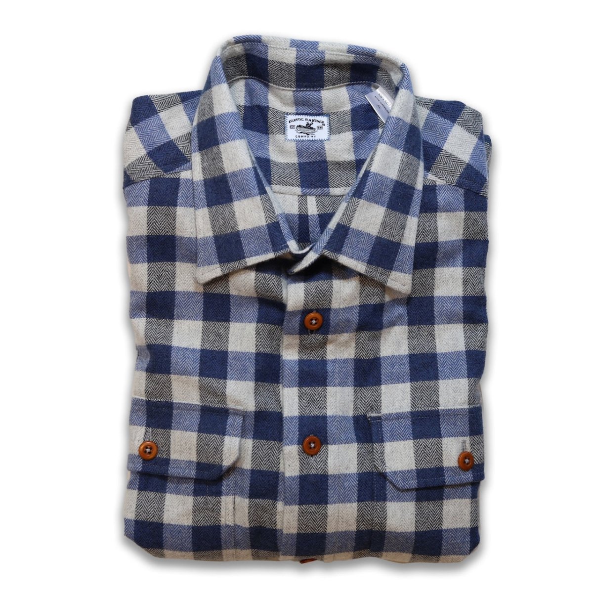 Bayman's Herringbone Gingham Flannel Shirt - Atlantic Rancher CompanyBayman's Herringbone Gingham Flannel ShirtShirtsAtlantic Rancher CompanyPiney02SBlue GinghamBayman's Herringbone Gingham Flannel Shirt Shirts Atlantic Rancher Company