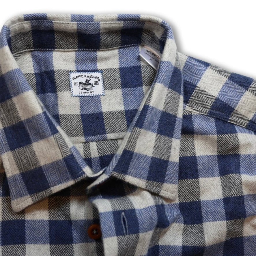 Bayman's Herringbone Gingham Flannel Shirt - Atlantic Rancher CompanyBayman's Herringbone Gingham Flannel ShirtShirtsAtlantic Rancher CompanyPiney02SBlue GinghamBayman's Herringbone Gingham Flannel Shirt Shirts Atlantic Rancher Company