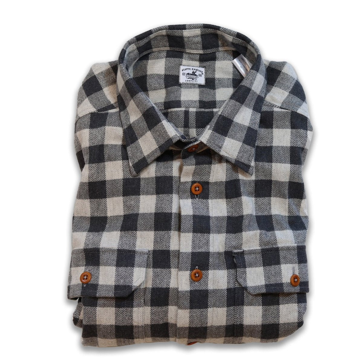 Bayman's Herringbone Gingham Flannel Shirt - Atlantic Rancher CompanyBayman's Herringbone Gingham Flannel ShirtShirtsAtlantic Rancher CompanyPiney02SCharcoal GinghamBayman's Herringbone Gingham Flannel Shirt