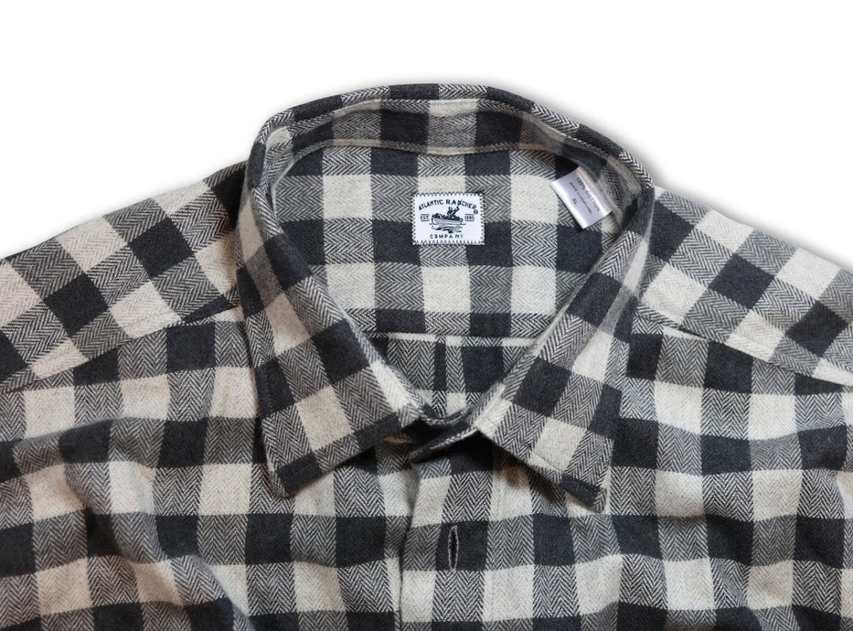 Bayman's Herringbone Gingham Flannel Shirt - Atlantic Rancher CompanyBayman's Herringbone Gingham Flannel ShirtShirtsAtlantic Rancher CompanyPiney02SCharcoal GinghamBayman's Herringbone Gingham Flannel Shirt