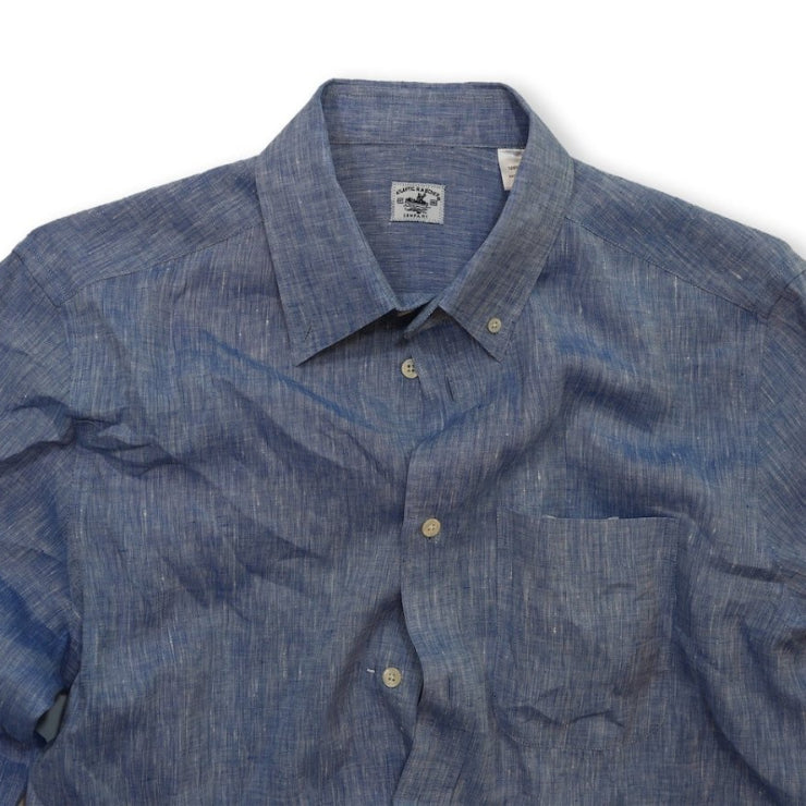 Captain's Button-down Collar Linen Shirt Shirts Atlantic Rancher Company