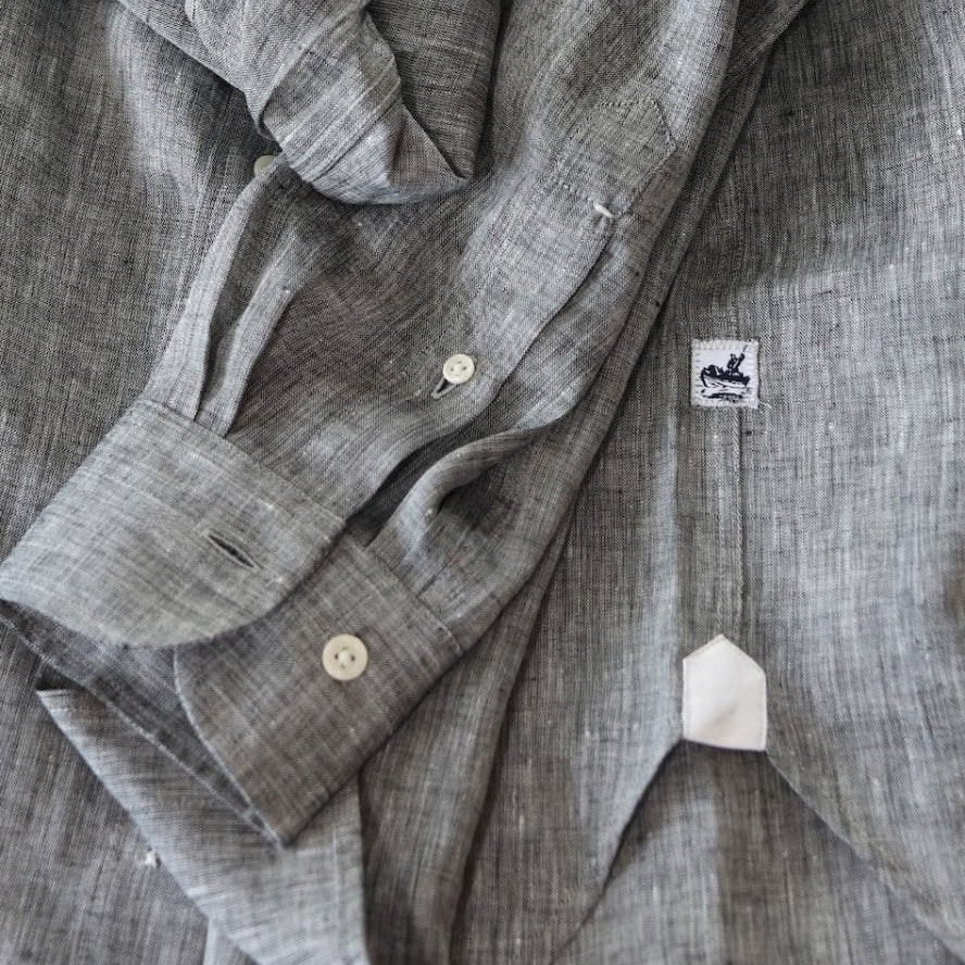 Captain's Button - down Collar Linen Shirt - Atlantic Rancher CompanyCaptain's Button - down Collar Linen ShirtShirtsAtlantic Rancher CompanyCapt - 02 CoalCoalMCaptain's Button - down Collar Linen Shirt