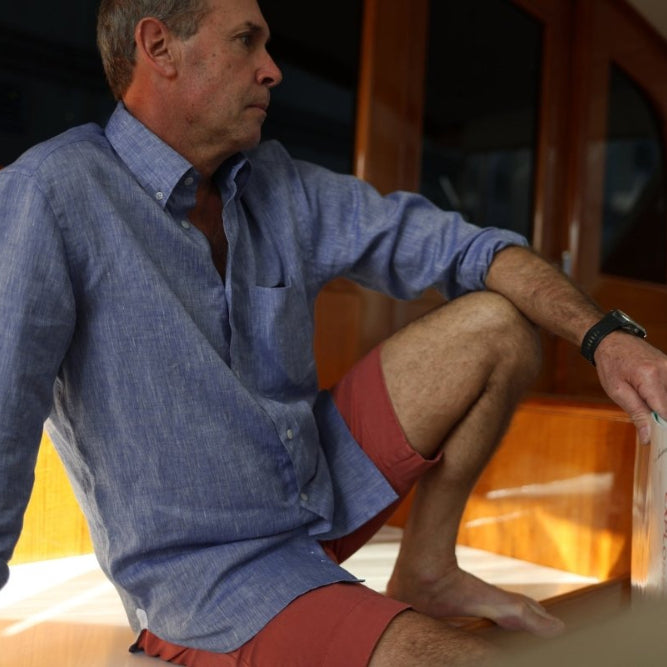 Captain's Button-down Collar Linen Shirt Shirts Atlantic Rancher Company