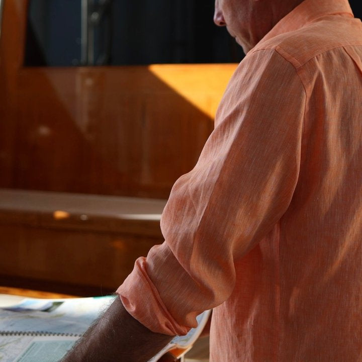 Captain's Button - down Collar Linen Shirt - Atlantic Rancher CompanyCaptain's Button - down Collar Linen ShirtShirtsAtlantic Rancher CompanyCapt - 02 TangerineTangerineMCaptain's Button - down Collar Linen Shirt
