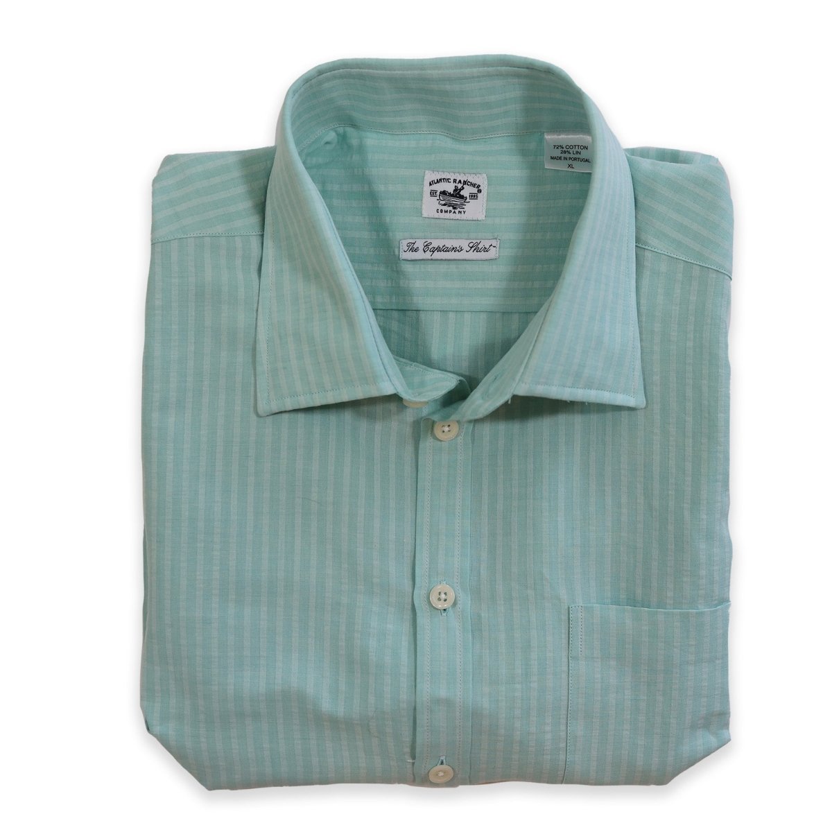 Captain's Cotton / Linen Shirt - Atlantic Rancher CompanyCaptain's Cotton / Linen ShirtAtlantic Rancher CompanyCapt.-01 L/S-3SSea Foam GreenCaptain's Cotton / Linen Shirt
