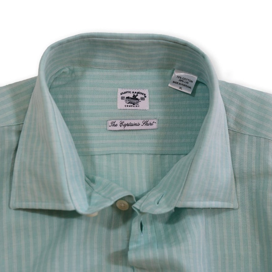 Captain's Cotton / Linen Shirt - Atlantic Rancher CompanyCaptain's Cotton / Linen ShirtAtlantic Rancher CompanyCapt.-01 L/S-3SSea Foam GreenCaptain's Cotton / Linen Shirt