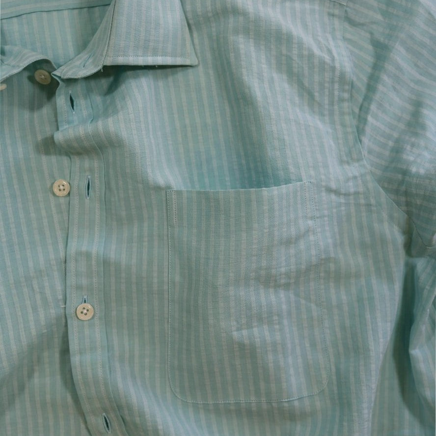 Captain's Cotton / Linen Shirt - Atlantic Rancher CompanyCaptain's Cotton / Linen ShirtAtlantic Rancher CompanyCapt.-01 L/S-3SSea Foam GreenCaptain's Cotton / Linen Shirt