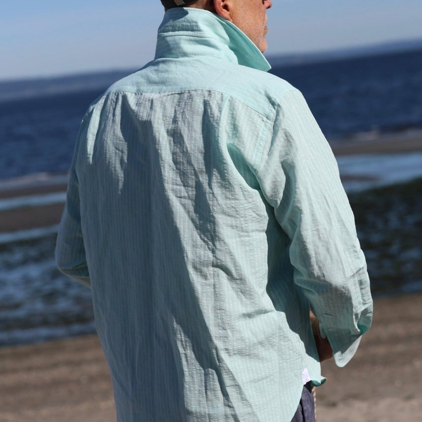 Captain's Cotton / Linen Shirt - Atlantic Rancher CompanyCaptain's Cotton / Linen ShirtAtlantic Rancher CompanyCapt.-01 L/S-3SSea Foam GreenCaptain's Cotton / Linen Shirt