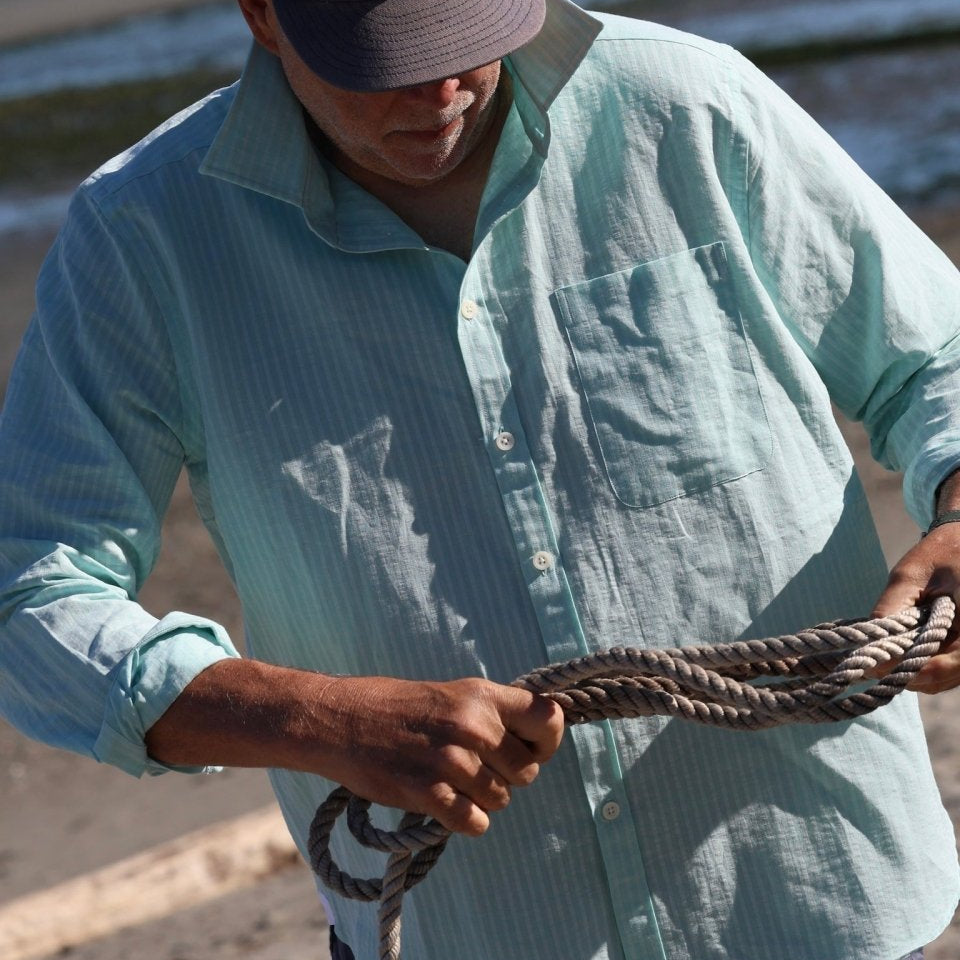 Captain's Cotton / Linen Shirt - Atlantic Rancher CompanyCaptain's Cotton / Linen ShirtAtlantic Rancher CompanyCapt.-01 L/S-3SSea Foam GreenCaptain's Cotton / Linen Shirt