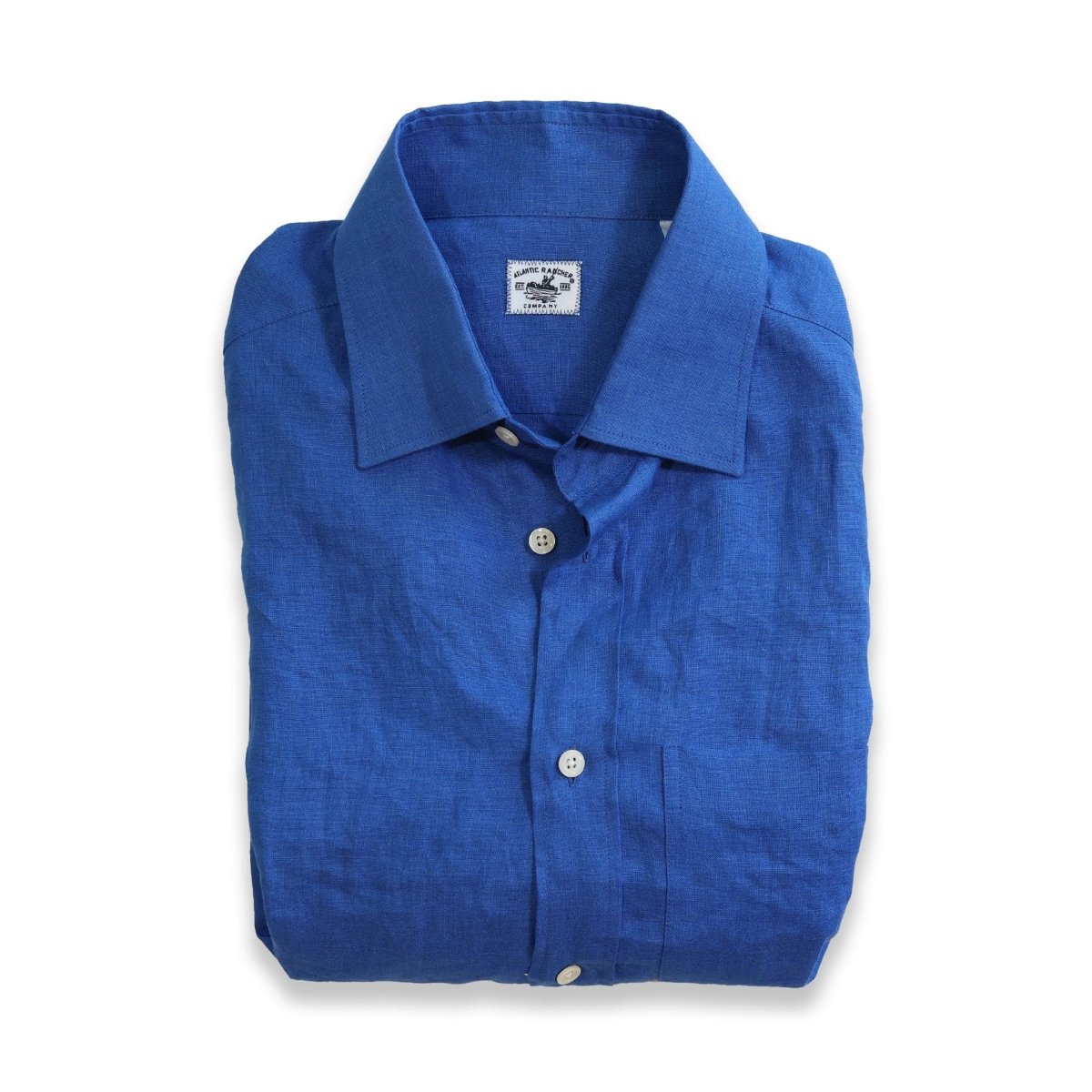 Captain's Point Collar Linen Shirt - FINAL SALE Shirts Atlantic Rancher Company Blue M