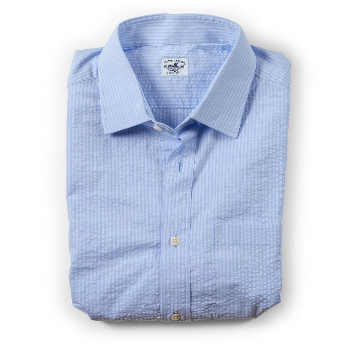Captain's Seersucker Long Sleeve Cotton Shirt - Special Edition Shirts Atlantic Rancher Company