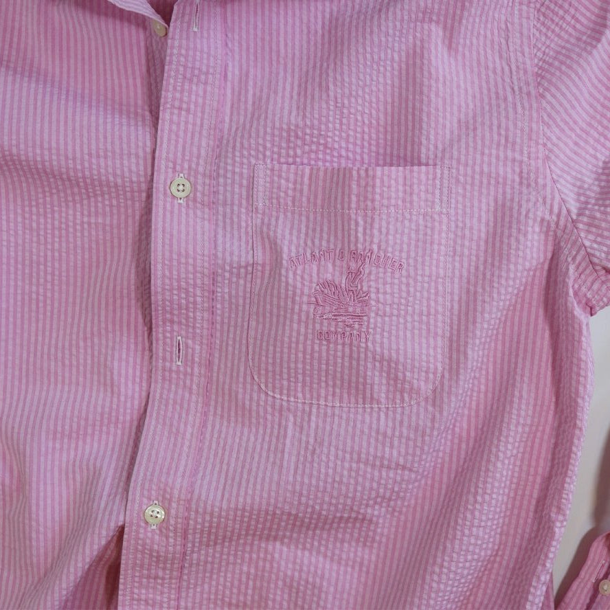 Captain's Seersucker Long Sleeve Cotton Shirt - Special Edition Shirts Atlantic Rancher Company