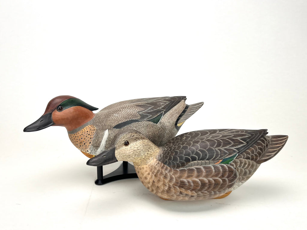 Green-winged Teal Duck Decoys, Pair - Jay Polite, New Castle, DE Hunting & Wildlife Decoys Atlantic Rancher Company   