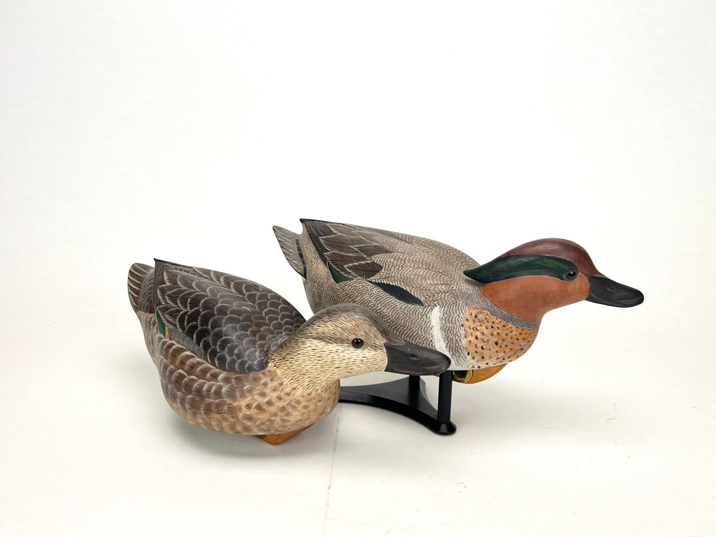 Green-winged Teal Duck Decoys, Pair - Jay Polite, New Castle, DE Hunting & Wildlife Decoys Atlantic Rancher Company   