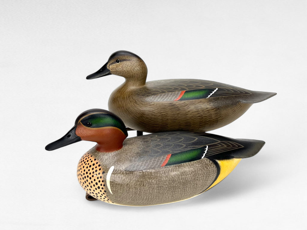 Green-winged Teal Duck Decoys, Pair - Rick Brown, Point Pleasant, NJ Hunting & Wildlife Decoys Atlantic Rancher Company   