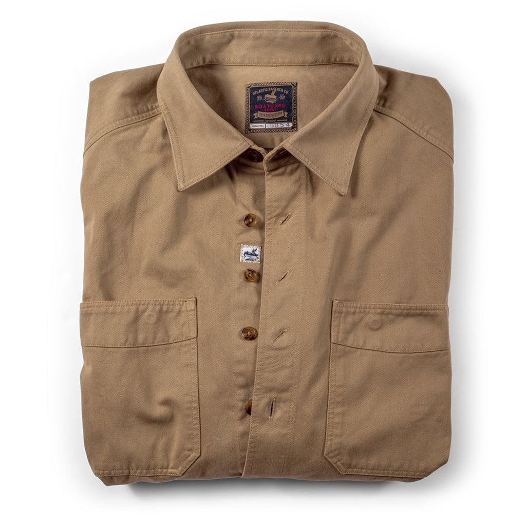 Boatyard Shirt - 25th Anniversary Edition Shirts & Tops Atlantic Rancher Company Khaki S 