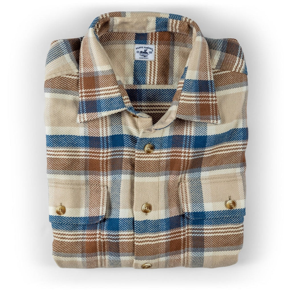 Uncle Jack's Blanket-Flannel Shirt Shirts & Tops Atlantic Rancher Company Blue Caramel S 