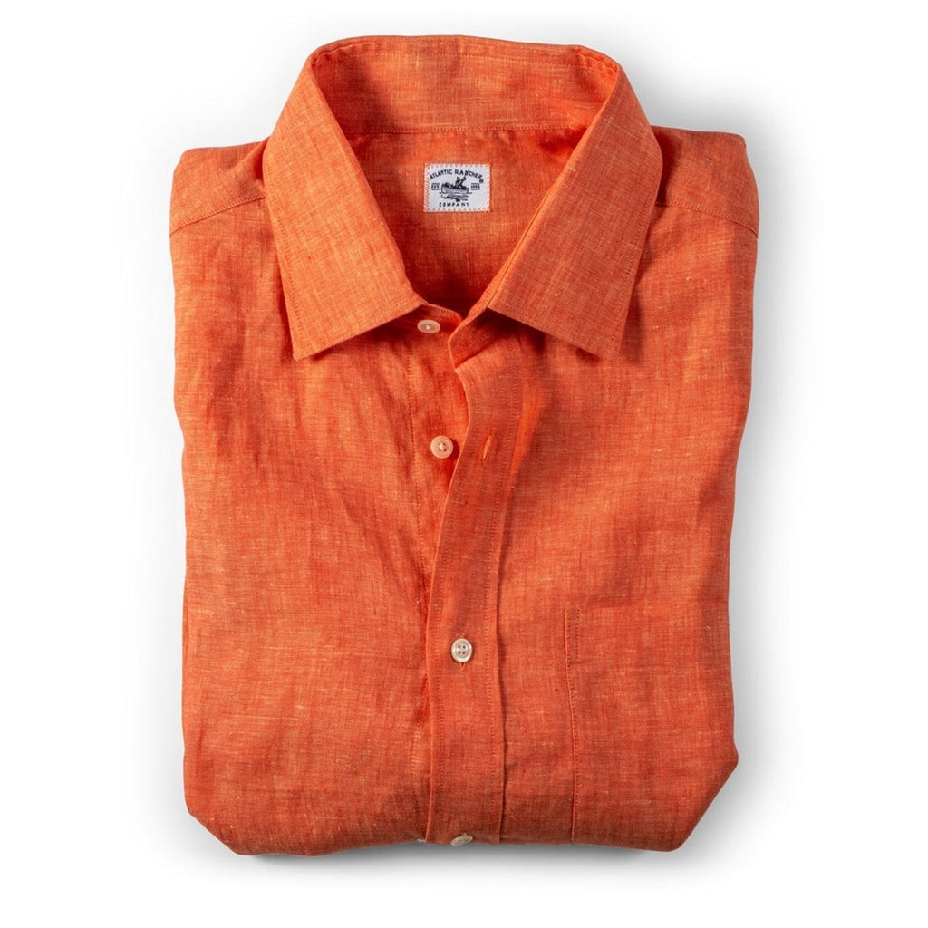 Captain's Point Collar Linen Shirt Shirts Atlantic Rancher Company Orange M 