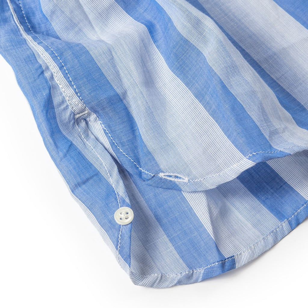 Bimini Short Sleeve Cotton Shirt- in Habana Blue Stripe Shirts Atlantic Rancher Company   