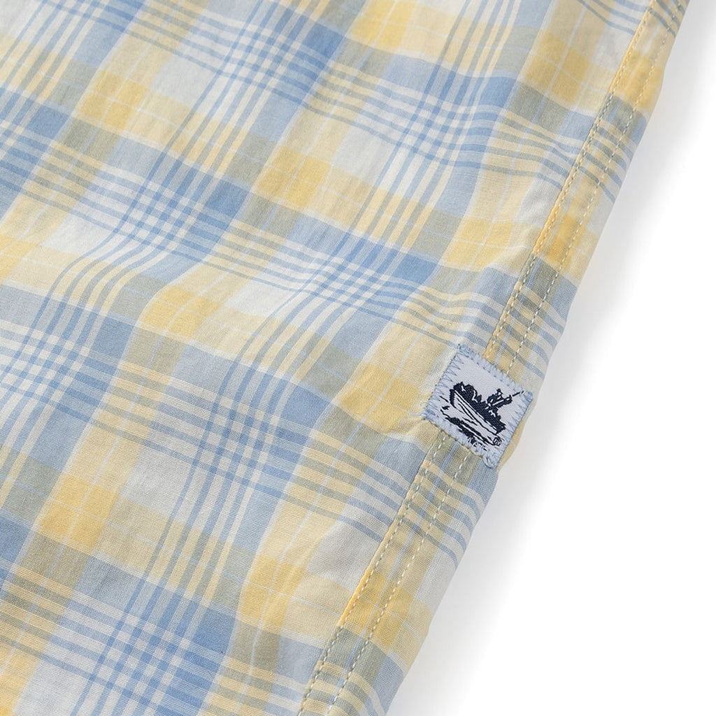 Bimini Short Sleeve Cotton Shirt- in Blue Lemon Plaid Shirts Atlantic Rancher Company   
