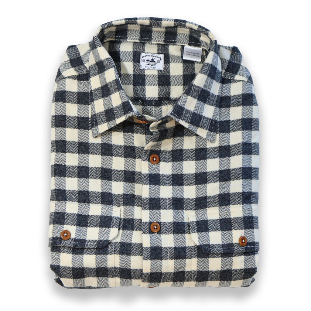 Bayman's Flannel Shirt  Atlantic Rancher Company Charcoal/Cream Gingham S 