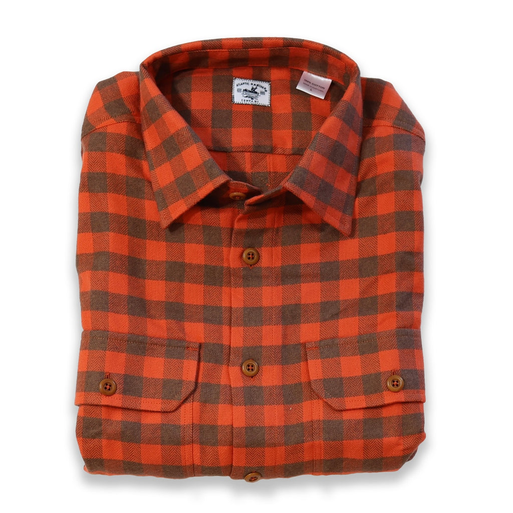 Bayman's Flannel Shirt  Atlantic Rancher Company Hunter Red Gingham S 