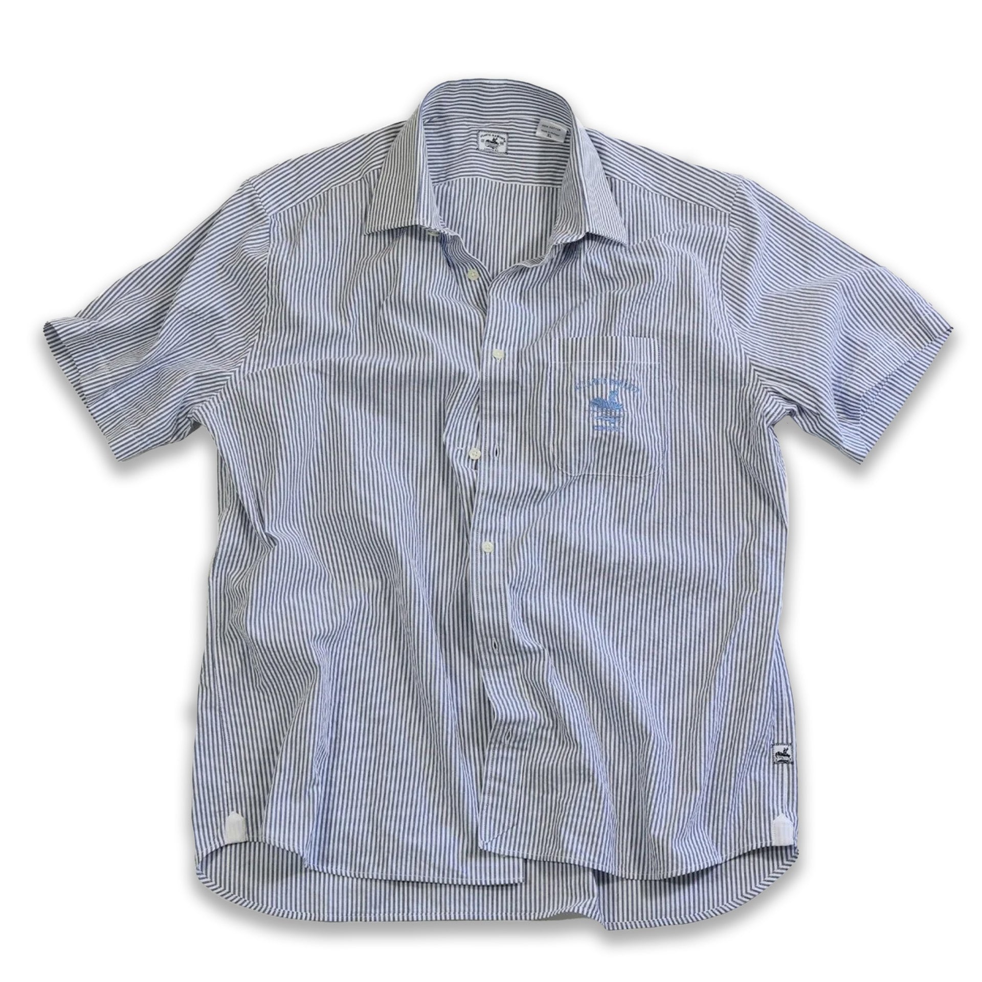 Captain's Uniform Seersucker Short Sleeve Shirt -Special Edition Atlantic Rancher Company Blue M