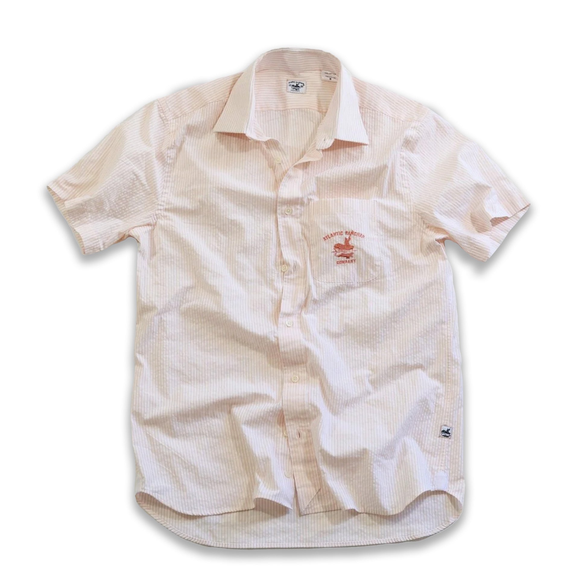 Captain's Uniform Seersucker Short Sleeve Shirt -Special Edition Atlantic Rancher Company Peach M
