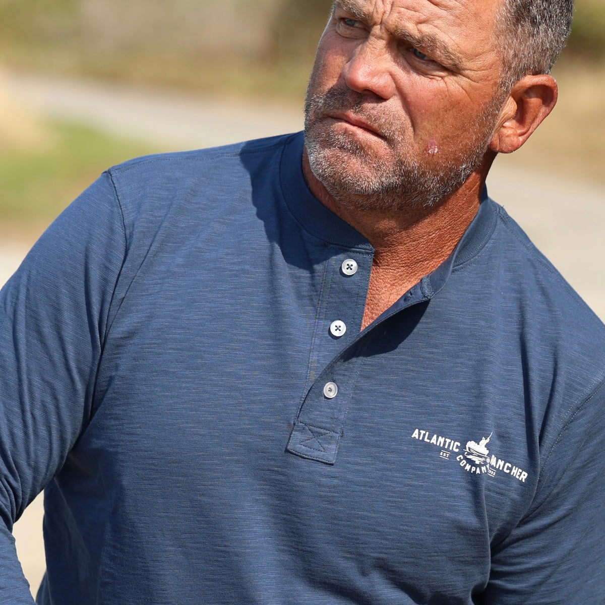 Captain's Long Sleeve Henley Apparel & Accessories Atlantic Rancher Company