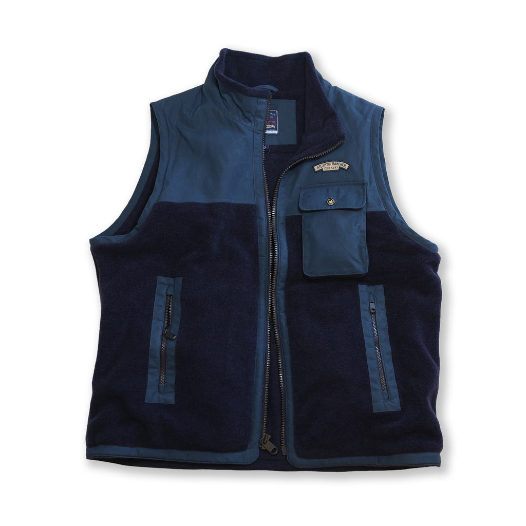 Hudson Canyon Wool Fleece Vest Apparel & Accessories Atlantic Rancher Company Navy / Slate S