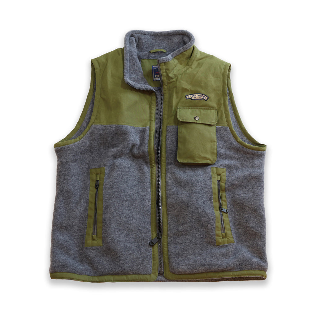 Hudson Canyon Wool Fleece Vest Apparel & Accessories Atlantic Rancher Company Olive / Gray S
