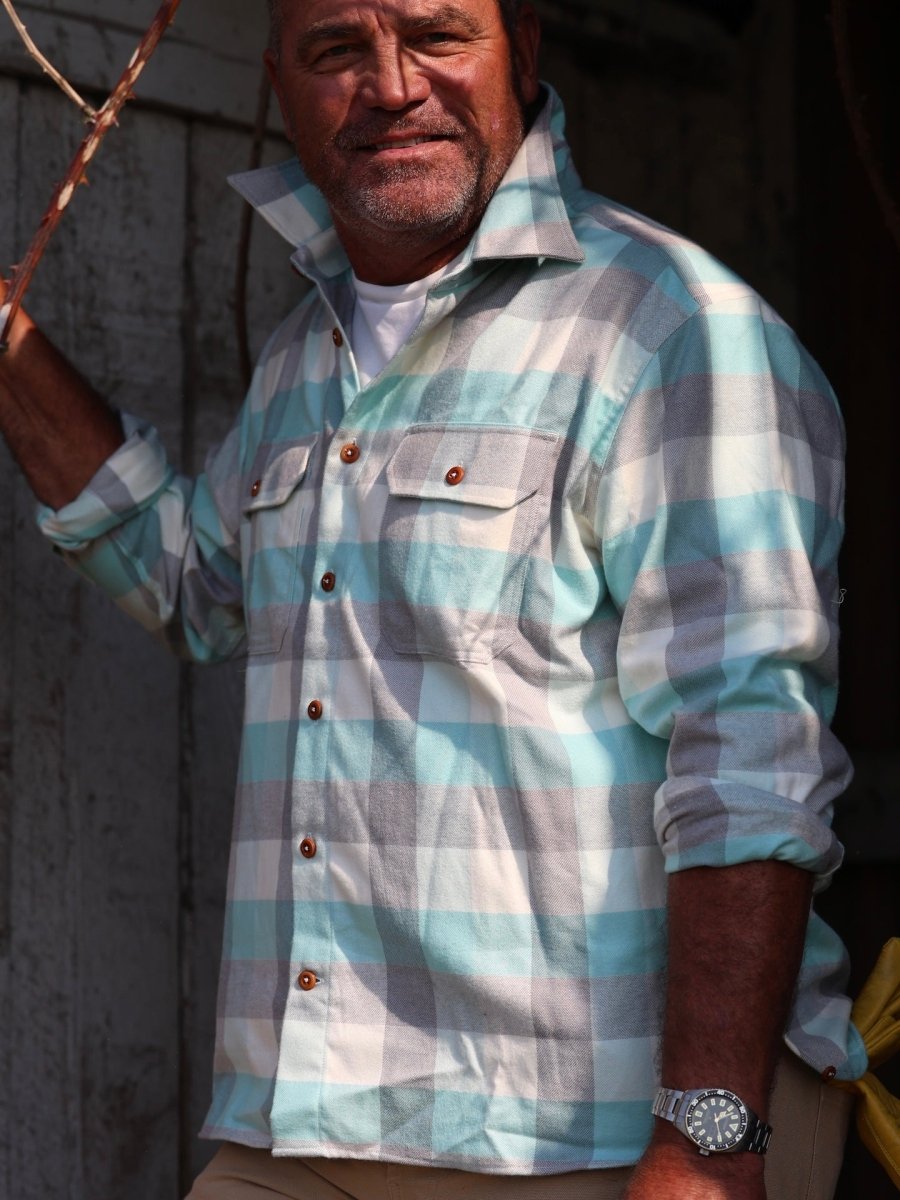 Bayman's Buffalo Plaid Flannel Shirt - Atlantic Rancher CompanyBayman's Buffalo Plaid Flannel ShirtShirtsAtlantic Rancher CompanyPiney02SMint/Cream PlaidBayman's Buffalo Plaid Flannel Shirt
