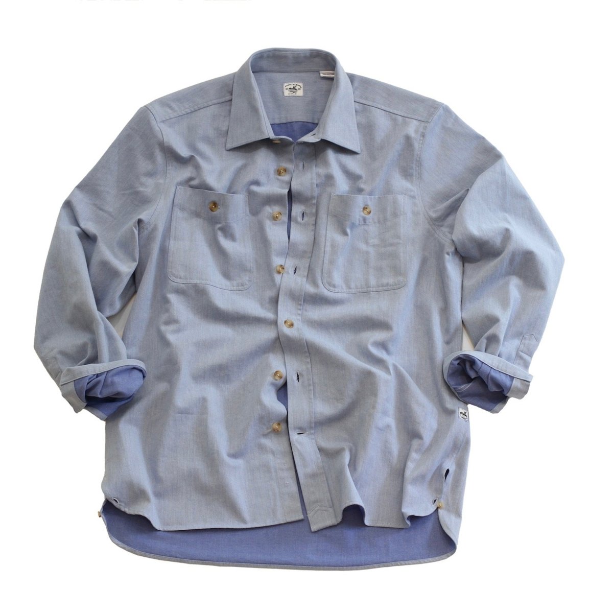 Bayman's Clamdigger Shirt, Long Sleeve Shirts Atlantic Rancher Company Sky Blue M