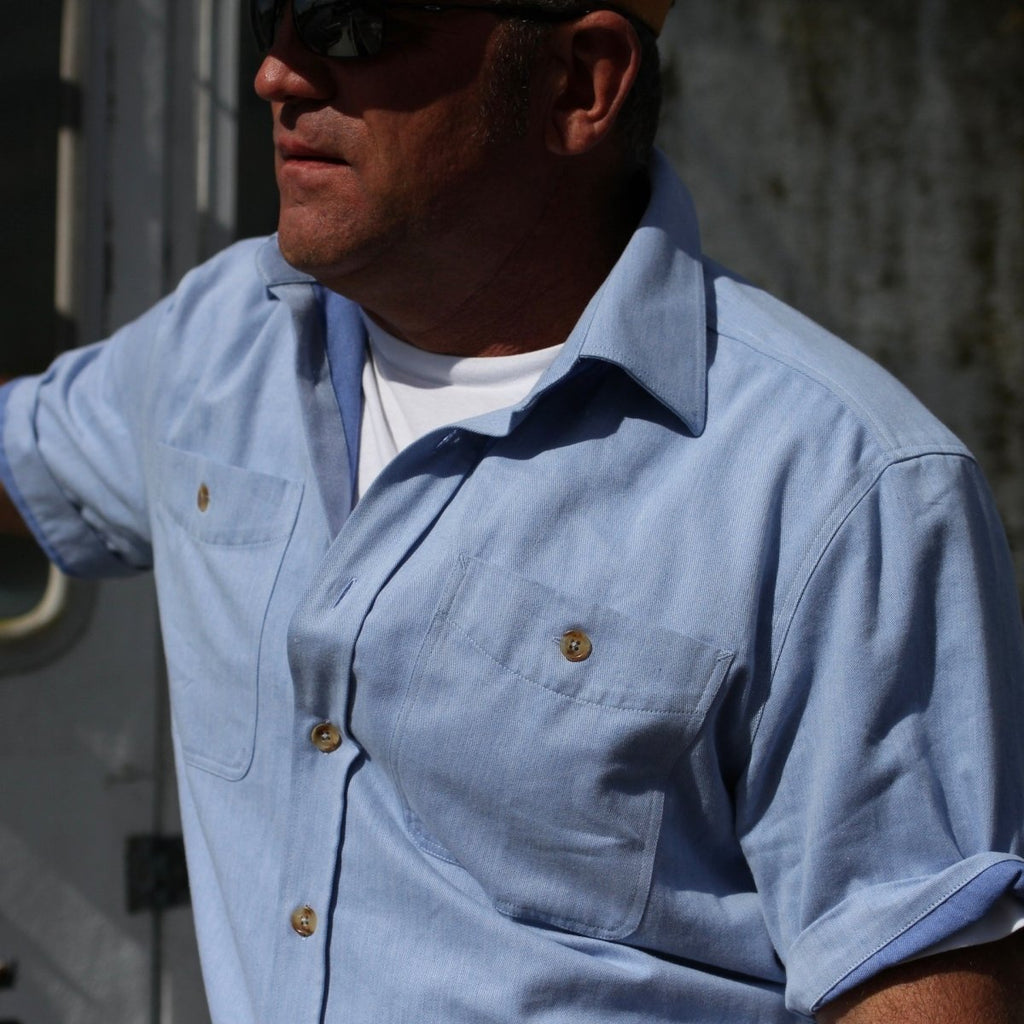Bayman's Clamdigger Shirt, Short Sleeve - Atlantic Rancher CompanyBayman's Clamdigger Shirt, Short SleeveShirtsAtlantic Rancher CompanySky BlueMBayman's Clamdigger Shirt, Short Sleeve Shirts Atlantic Rancher Company