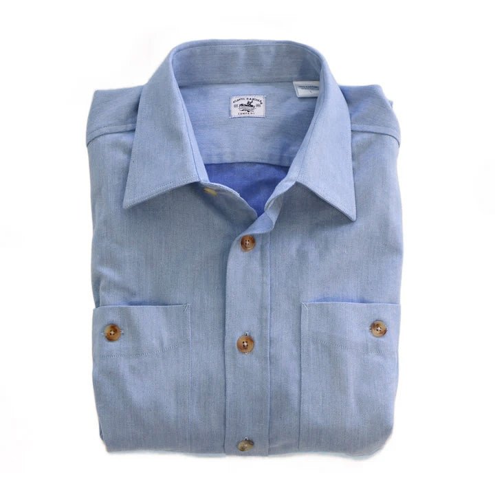 Bayman's Clamdigger Shirt, Short Sleeve - Atlantic Rancher CompanyBayman's Clamdigger Shirt, Short SleeveShirtsAtlantic Rancher CompanySky BlueMBayman's Clamdigger Shirt, Short Sleeve Shirts Atlantic Rancher Company