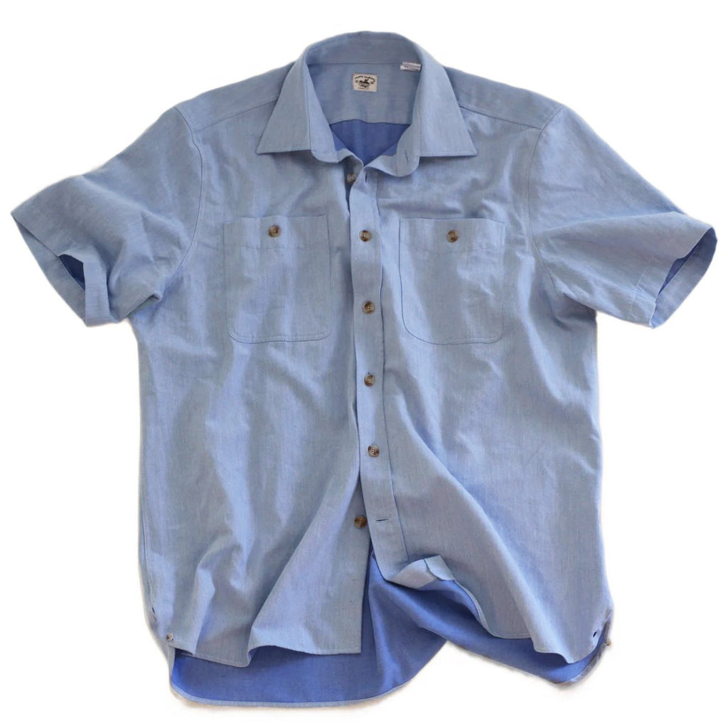 Bayman's Clamdigger Shirt, Short Sleeve - Atlantic Rancher CompanyBayman's Clamdigger Shirt, Short SleeveShirtsAtlantic Rancher CompanySky BlueMBayman's Clamdigger Shirt, Short Sleeve Shirts Atlantic Rancher Company Sky Blue M