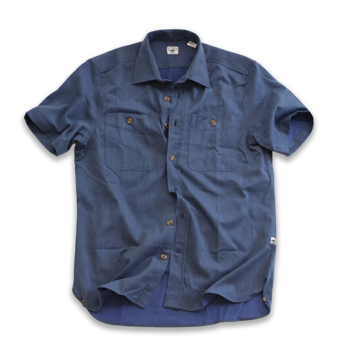 Bayman's Clamdigger Shirt, Short Sleeve Shirts Atlantic Rancher Company Indigo M