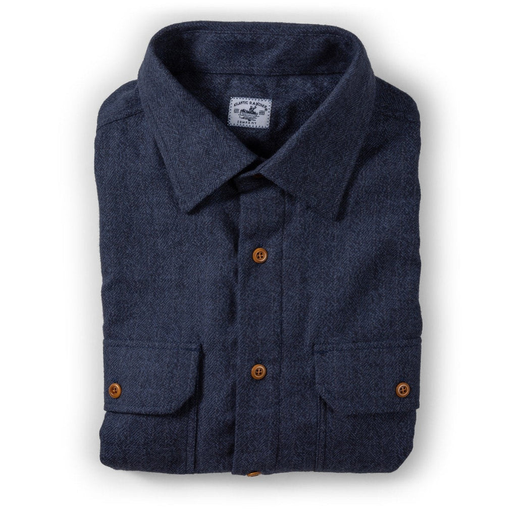 Bayman's Flannel Shirt - Atlantic Rancher CompanyBayman's Flannel ShirtAtlantic Rancher CompanyPiney02 - NavyHerNavy HerringboneSBayman's Flannel Shirt Atlantic Rancher Company Navy Herringbone S