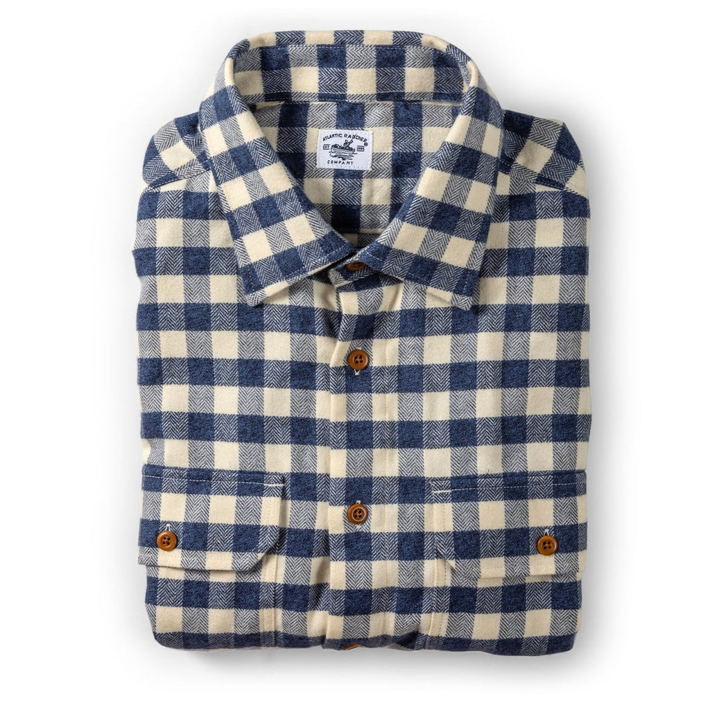 Bayman's Flannel Shirt - Atlantic Rancher CompanyBayman's Flannel ShirtAtlantic Rancher CompanyPiney02 - BlueCCBlue/Cream GinghamSBayman's Flannel Shirt Atlantic Rancher Company Blue/Cream Gingham S