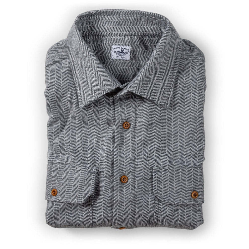 Bayman's Herringbone Flannel Shirt - Final Sale Apparel & Accessories Atlantic Rancher Company Grey Herringbone S