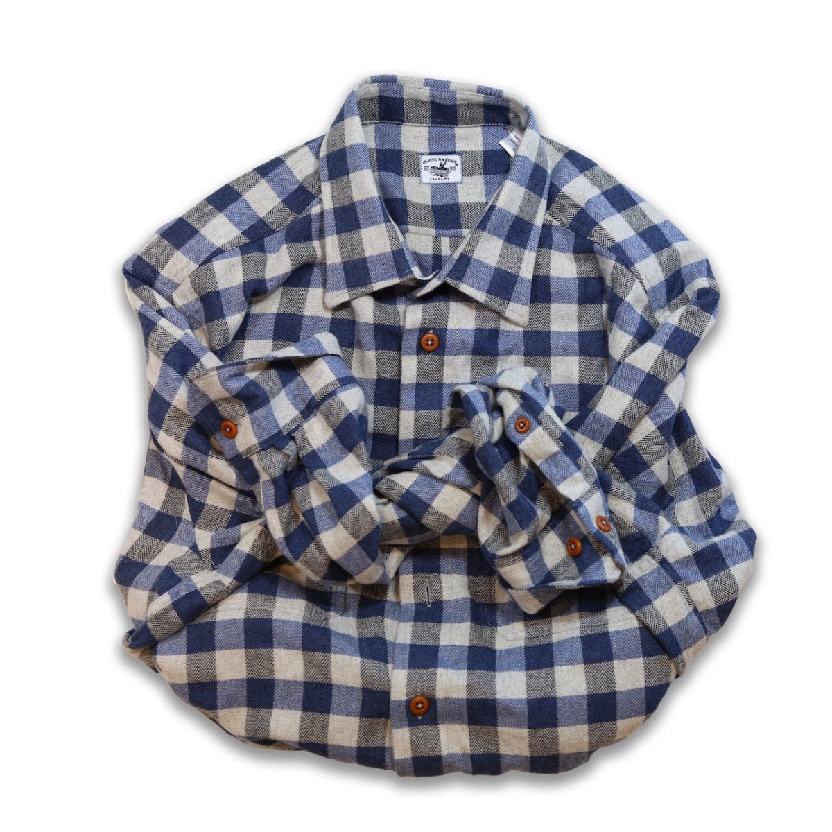 Bayman's Herringbone Gingham Flannel Shirt - Atlantic Rancher CompanyBayman's Herringbone Gingham Flannel ShirtShirtsAtlantic Rancher CompanyPiney02SBlue GinghamBayman's Herringbone Gingham Flannel Shirt Shirts Atlantic Rancher Company