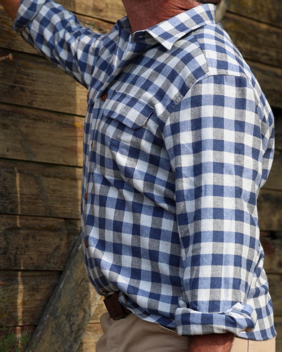 Bayman's Herringbone Gingham Flannel Shirt - Atlantic Rancher CompanyBayman's Herringbone Gingham Flannel ShirtShirtsAtlantic Rancher CompanyPiney02SBlue GinghamBayman's Herringbone Gingham Flannel Shirt Shirts Atlantic Rancher Company