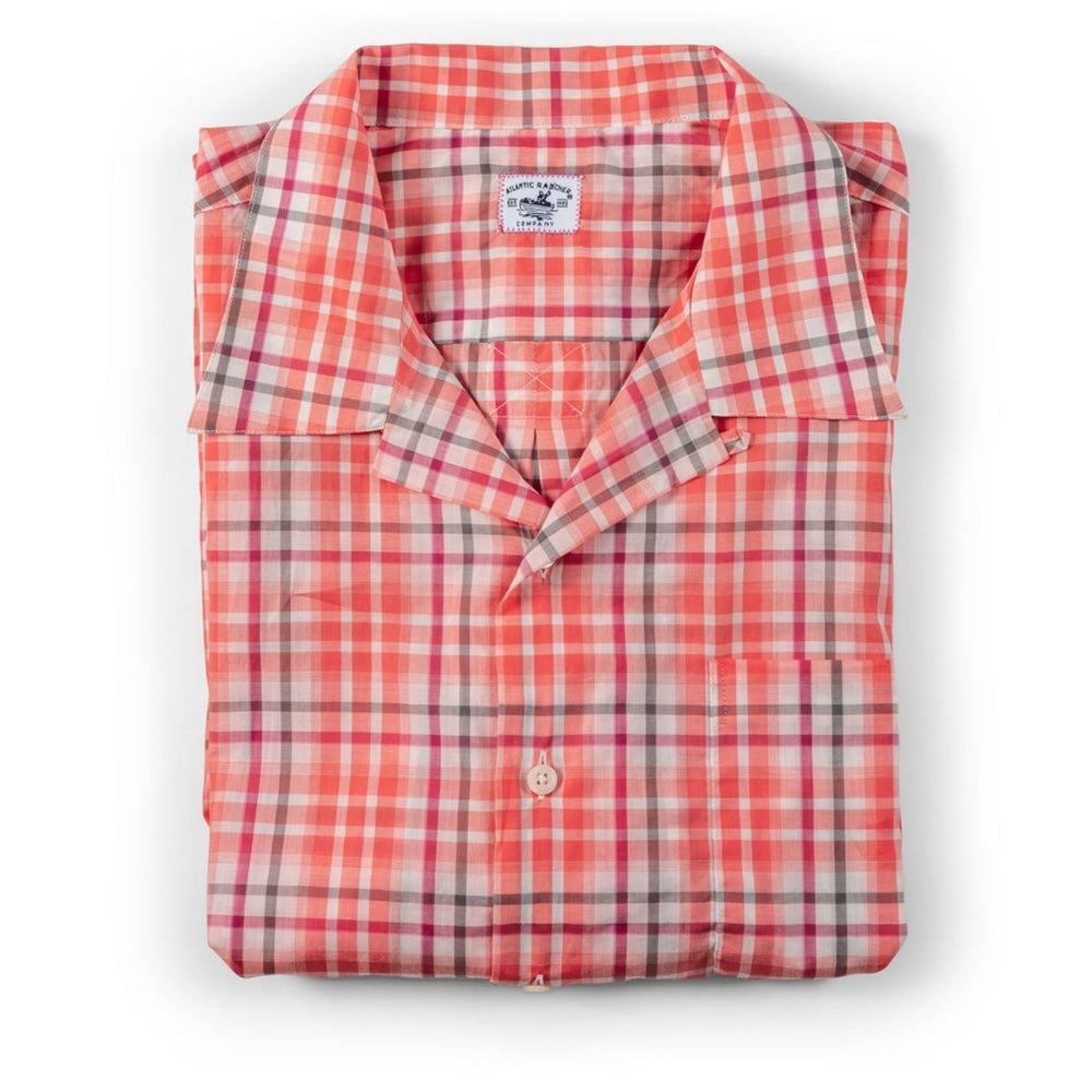 Bimini Short Sleeve Cotton Shirt- Plaids Bimini Shirts Atlantic Rancher Company Snapper Red S