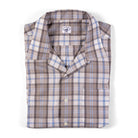 Bimini Short Sleeve Cotton Shirt- Plaids - FINAL SALE Bimini Shirts Atlantic Rancher Company Blue Taupe S
